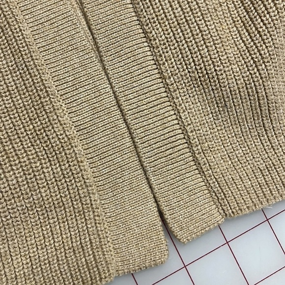 CABI Minimalist/Career Long Line V-Neck Long SLV Tan Cardigan Cotton Sweater M - Picture 8 of 16